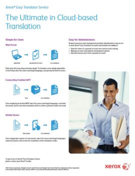 Fact Sheet, Xerox, Easy Translator Service, cloud, Midwest Data